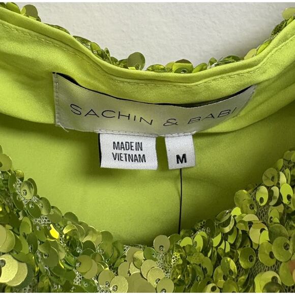 Sachin + Babi Lime Sequin Top - Picture 3 of 3